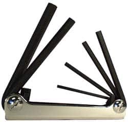 Eklind - 6 Piece Fold-Up Hex Key Set - USA Tool & Supply
