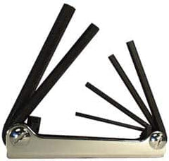 Eklind - 6 Piece Fold-Up Hex Key Set - USA Tool & Supply