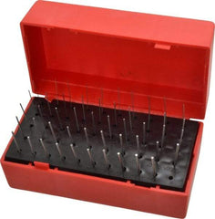 Value Collection - 50 Piece, 0.0115-0.0605 Inch Diameter Plug and Pin Gage Set - Plus 0.0002 Inch Tolerance, Class ZZ - USA Tool & Supply