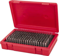 Value Collection - 190 Piece, 0.061-0.25 Inch Diameter Plug and Pin Gage Set - Plus 0.0002 Inch Tolerance, Class ZZ - USA Tool & Supply