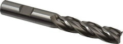 Weldon - 1/2" Diam, 2" LOC, 4 Flute Cobalt Roughing & Finishing Square End Mill - Uncoated, 4" OAL, 1/2" Shank Diam, Weldon Shank, 30° Helix, Centercutting - USA Tool & Supply