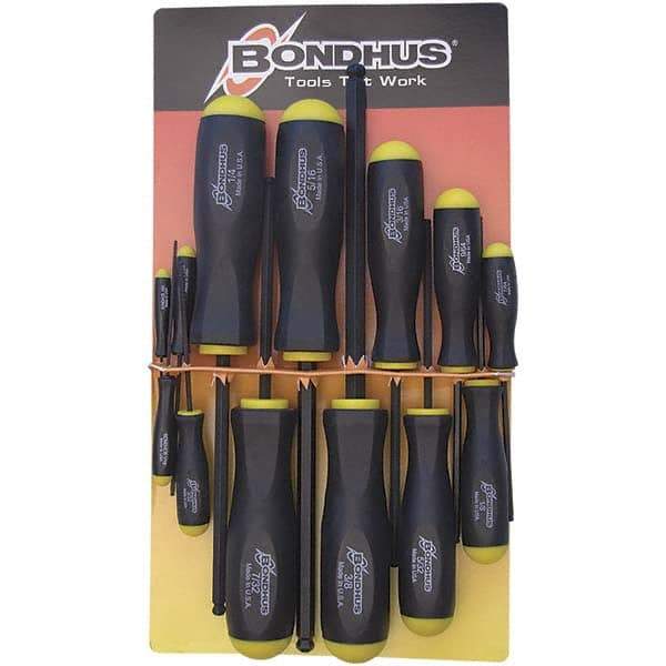 Bondhus - 13 Piece, 0.05 to 3/8" Ball End Hex Driver Set - Comes in Vinyl Pouch - USA Tool & Supply