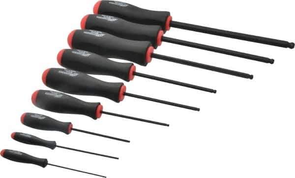 Bondhus - 9 Piece, 1.5 to 10mm Ball End Hex Driver Set - Comes in Vinyl Pouch - USA Tool & Supply