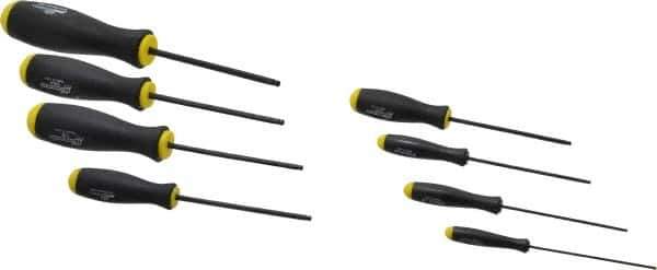 Bondhus - 8 Piece, 0.05 to 5/32" Ball End Hex Driver Set - Comes in Vinyl Pouch - USA Tool & Supply