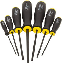 Bondhus - 7 Piece, 5/64 to 3/16" Ball End Hex Driver Set - Comes in Vinyl Pouch - USA Tool & Supply