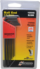 Bondhus - 6 Piece L-Key Ball End Hex Key Set - USA Tool & Supply