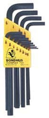 Bondhus - 12 Piece L-Key Hex Key Set - USA Tool & Supply