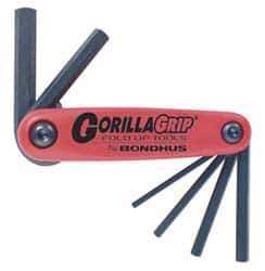 Bondhus - 6 Piece Fold-Up Hex Key Set - Hex Range 4 to 10mm - USA Tool & Supply