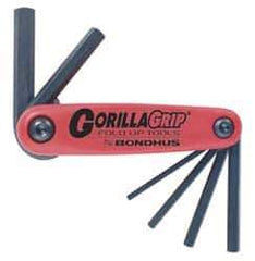 Bondhus - 6 Piece Fold-Up Hex Key Set - Hex Range 4 to 10mm - USA Tool & Supply