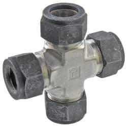 Parker - 3/4" OD, Stainless Steel Union Cross - 1-1/16" Hex, All Comp Ends - USA Tool & Supply