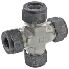 Parker - 3/4" OD, Stainless Steel Union Cross - 1-1/16" Hex, All Comp Ends - USA Tool & Supply
