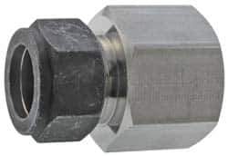 Parker - 3/4" OD, Stainless Steel Female Connector - 1-3/8" Hex, Comp x FNPT Ends - USA Tool & Supply