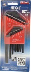 Eklind - 18 Piece L-Key Hex Key Set - USA Tool & Supply