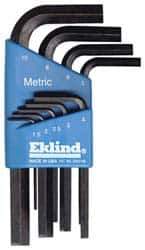 Eklind - 9 Piece L-Key Hex Key Set - Hex Range 1.5 to 10mm - USA Tool & Supply