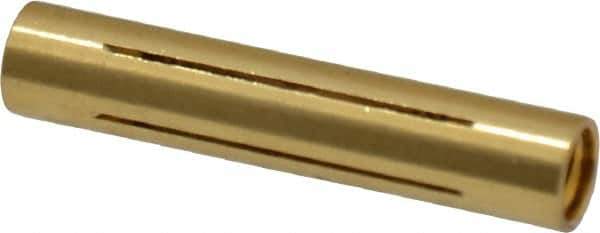 Made in USA - 1/4" Diam Through Hole Barrel Cylinder - 1-1/4" Barrel Length, Eccentric Slot - USA Tool & Supply