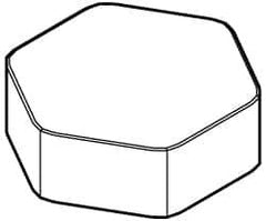 Kennametal - HNEN0905 ANSN Grade KY3500 Ceramic Turning Insert - Uncoated, 120° Hexagon, 5/8" Inscr Circle, 7/32" Thick - USA Tool & Supply
