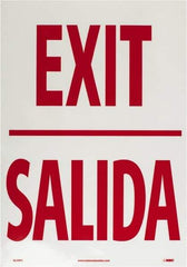 NMC - Exit, Pressure Sensitive Vinyl Exit Sign - 14" Wide x 20" High, English/Spanish, Glow-in-the-Dark - USA Tool & Supply
