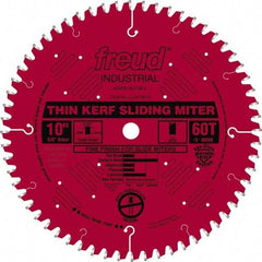 Freud - 10" Diam, 5/8" Arbor Hole Diam, 60 Tooth Wet & Dry Cut Saw Blade - Carbide-Tipped, Standard Round Arbor - USA Tool & Supply