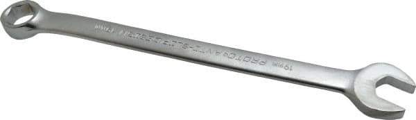 Proto - 19mm 6 Point Offset Combination Wrench - 15° Head Angle, 11-1/32" OAL, Steel, Satin Finish - USA Tool & Supply