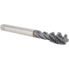 Emuge - 1/2-13 UNC 4 Flute 2B Bottoming Spiral Flute Tap - Cobalt, TiCN Finish, 4.331" OAL, Right Hand Flute, Right Hand Thread, Series Enorm - USA Tool & Supply