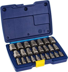 Irwin Hanson - 25 Piece Spiral Flute Screw Extractor Set - Screw Range 1/8 to 7/8" - USA Tool & Supply