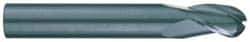 RobbJack - 5/8" Diam, 7/8" LOC, 3 Flute Solid Carbide Ball End Mill - Uncoated, Single End, 3-1/2" OAL, 5/8" Shank Diam, Spiral Flute - USA Tool & Supply