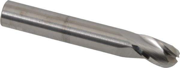 RobbJack - 3/8" Diam, 1/2" LOC, 3 Flute Solid Carbide Ball End Mill - Uncoated, Single End, 2-1/2" OAL, 3/8" Shank Diam, Spiral Flute - USA Tool & Supply