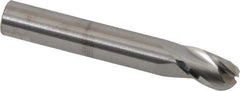 RobbJack - 3/8" Diam, 1/2" LOC, 3 Flute Solid Carbide Ball End Mill - Uncoated, Single End, 2-1/2" OAL, 3/8" Shank Diam, Spiral Flute - USA Tool & Supply