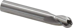 RobbJack - 7/16" Diam, 5/8" LOC, 3 Flute Solid Carbide Ball End Mill - Uncoated, Single End, 2-3/4" OAL, 7/16" Shank Diam, Spiral Flute - USA Tool & Supply