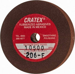 Cratex - 2" Diam x 1/4" Hole x 3/8" Thick, Surface Grinding Wheel - Silicon Carbide, Fine Grade, 10,500 Max RPM, Rubber Bond, No Recess - USA Tool & Supply