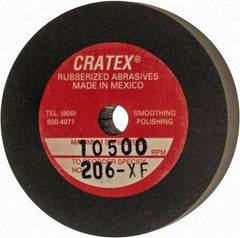 Cratex - 2" Diam x 1/4" Hole x 3/8" Thick, Surface Grinding Wheel - Silicon Carbide, Extra Fine Grade, 10,500 Max RPM, Rubber Bond, No Recess - USA Tool & Supply