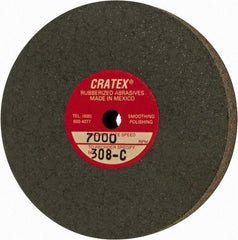 Cratex - 3" Diam x 1/4" Hole x 1/2" Thick, Surface Grinding Wheel - Silicon Carbide, Coarse Grade, 7,000 Max RPM, Rubber Bond, No Recess - USA Tool & Supply