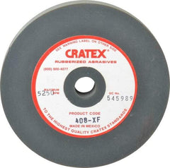 Cratex - 4" Diam x 1/2" Hole x 1/2" Thick, Surface Grinding Wheel - Silicon Carbide, Extra Fine Grade, 5,250 Max RPM, Rubber Bond, No Recess - USA Tool & Supply