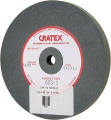 Cratex - 6" Diam x 1/2" Hole x 1/2" Thick, Surface Grinding Wheel - Silicon Carbide, Coarse Grade, 3,600 Max RPM, Rubber Bond, No Recess - USA Tool & Supply