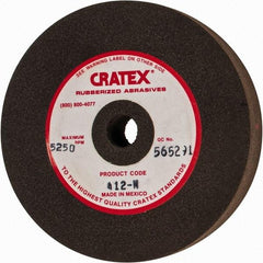 Cratex - 4" Diam x 1/2" Hole x 3/4" Thick, Surface Grinding Wheel - Silicon Carbide, Medium Grade, 5,250 Max RPM, Rubber Bond, No Recess - USA Tool & Supply