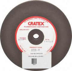Cratex - 6" Diam x 1/2" Hole x 1/2" Thick, Surface Grinding Wheel - Silicon Carbide, Medium Grade, 3,600 Max RPM, Rubber Bond, No Recess - USA Tool & Supply