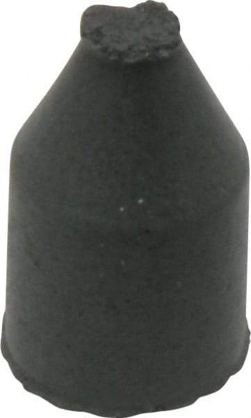 Cratex - 3/8" Max Diam x 5/8" Long, Cone, Rubberized Point - Coarse Grade, Silicon Carbide, 1/16" Arbor Hole, Unmounted - USA Tool & Supply