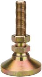 Vlier - 1/2-20 Bolt Thread, Studded Pivotal Stud Mount Leveling Pad & Mount - 5,000 Max Lb Capacity, 1-7/8" Base Diam - USA Tool & Supply