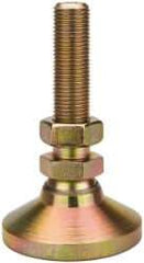 Vlier - 1/2-20 Bolt Thread, Studded Pivotal Stud Mount Leveling Pad & Mount - 5,000 Max Lb Capacity, 1-7/8" Base Diam - USA Tool & Supply