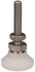 Vlier - 1/4-20 Bolt Thread, Studded Pivotal Stud Mount Leveling Pad & Mount - 200 Max Lb Capacity, 1" Base Diam - USA Tool & Supply