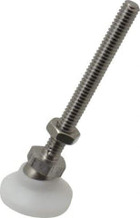 Vlier - 1/4-20 Bolt Thread, Studded Pivotal Stud Mount Leveling Pad & Mount - 200 Max Lb Capacity, 1" Base Diam - USA Tool & Supply