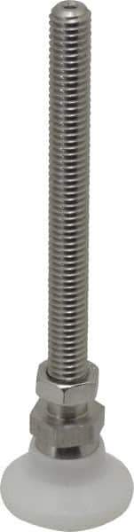 Vlier - 3/8-16 Bolt Thread, Studded Pivotal Stud Mount Leveling Pad & Mount - 2,800 Max Lb Capacity, 1-1/4" Base Diam - USA Tool & Supply