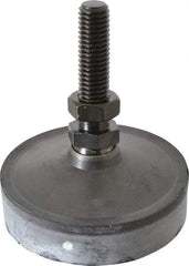 Vlier - 400 Lb Capacity, 1/2-13 Thread, 3-5/8" OAL, Steel Stud, Studded Pivotal Socket Mount Leveling Pad & Mount - 2" Stud Length, 3" Base Diam, Neoprene Pad, 3/4" Hex - USA Tool & Supply