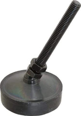 Vlier - 400 Lb Capacity, 1/2-13 Thread, 5-5/8" OAL, Steel Stud, Studded Pivotal Socket Mount Leveling Pad & Mount - 4" Stud Length, 3" Base Diam, Neoprene Pad, 3/4" Hex - USA Tool & Supply