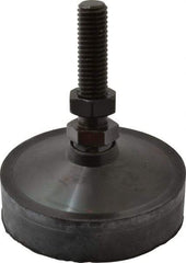 Vlier - 800 Lb Capacity, 1/2-13 Thread, 3-5/8" OAL, Steel Stud, Studded Pivotal Socket Mount Leveling Pad & Mount - 2" Stud Length, 3" Base Diam, Neoprene Pad, 3/4" Hex - USA Tool & Supply