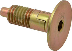 Vlier - 1/2-13, 0.65" Thread Length, 1/4" Max Plunger Diam, 1 Lb Init to 10 Lb Final End Force, Locking Knob Handle Plunger - Countersunk Knob, 1.38" Body Length, 1/4" Plunger Projection - USA Tool & Supply