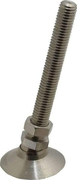Vlier - 1/2-13 Bolt Thread, Studded Pivotal Stud Mount Leveling Pad & Mount - 3,750 Max Lb Capacity, 1-7/8" Base Diam - USA Tool & Supply