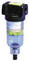 Parker - 3/8" Port, 46 CFM Coalescing Filter - Polycarbonate Bowl, Manual Drain, Modular Connection, 150 Max psi - USA Tool & Supply