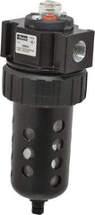 Parker - 1/2" Port, 135 CFM Coalescing Filter - Polycarbonate Bowl, Manual Drain, Modular Connection, 150 Max psi - USA Tool & Supply