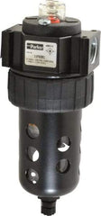 Parker - 1/2" Port, 46 CFM Coalescing Filter - Polycarbonate Bowl, Manual Drain, Modular Connection, 150 Max psi - USA Tool & Supply